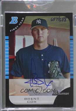 2006 Bowman Originals - Buyback Autographs #BDP115.1 - Brent Cox (2005 Bowman Draft) /688 [Buyback]