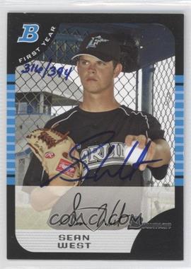 2006 Bowman Originals - Buyback Autographs #BDP74.1 - Sean West (2005 Bowman Draft) /394