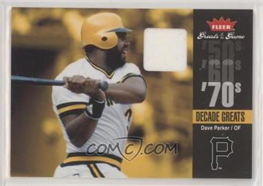 2006 Fleer Greats of the Game - Decade Greats - Memorabilia #DEC-DP - Dave Parker