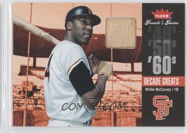 2006 Fleer Greats of the Game - Decade Greats - Memorabilia #DEC-WM - Willie McCovey