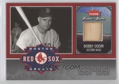 2006 Fleer Greats of the Game - Red Sox Greats - Memorabilia #BOS-BD - Bobby Doerr