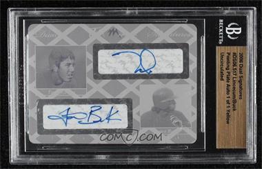 2006 Just Minors - Dual Signatures - Printing Plate Yellow Autographed #DS06.517 - Tim Lincecum, Travis Buck /1 [BAS BGS Authentic]