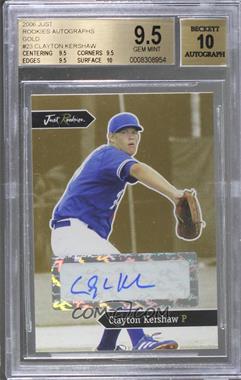 2006 Just Minors - Just Rookies - Gold Autographs #JR-23 - Clayton Kershaw /50 [BGS 9.5 GEM MINT]