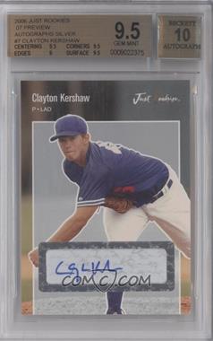 2006 Just Minors - Just Rookies Preview 2006 - Silver Autographs #JRPR-07 - Clayton Kershaw /100 [BGS 9.5 GEM MINT]