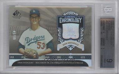 2006 SP Legendary Cuts - Baseball Chronology - Holofoil #BC-DD - Don Drysdale /99 [BGS 9 MINT]