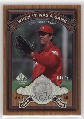 2006 SP Legendary Cuts - When It Was A Game - Used #WG-TP - Tony Perez /75