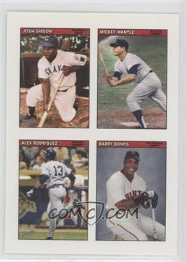 2006 Topps Bazooka - 4 on 1 Stickers #1 - Josh Gibson, Mickey Mantle, Alex Rodriguez, Barry Bonds