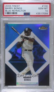 2006 Topps Finest - [Base] - Blue Refractor #100 - Barry Bonds /299 [PSA 10 GEM MT]