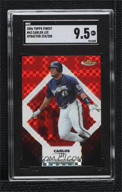 2006 Topps Finest - [Base] - Red X-Fractor #42 - Carlos Lee /250 [SGC 9.5 Mint+]