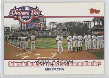 2006 Topps Opening Day - 2006 #OD-RD - Colorado Rockies vs. Arizona Diamondbacks