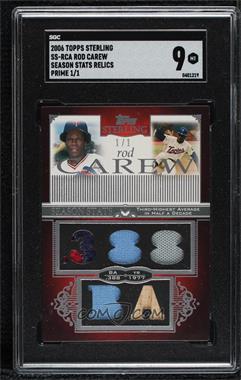 2006 Topps Sterling - Season Stats Relics - Prime #SS-RCA - Rod Carew /1 [SGC 9 MINT]