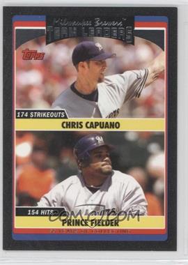 2006 Topps Updates & Highlights - [Base] - Black #UH299 - Team Leaders - Chris Capuano, Prince Fielder /55