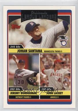 2006 Topps Updates & Highlights - [Base] #UH208 - League Leaders - Jeremy Bonderman, Johan Santana, John Lackey