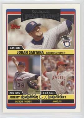 2006 Topps Updates & Highlights - [Base] #UH208 - League Leaders - Jeremy Bonderman, Johan Santana, John Lackey