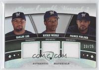 Carlos Lee, Rickie Weeks, Prince Fielder #/25