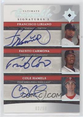 2006 Ultimate Collection - Ultimate Ensemble Signatures 3 #UES3-CLH - Cole Hamels, Fausto Carmona, Francisco Liriano /50