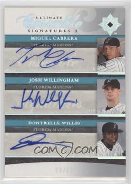 2006 Ultimate Collection - Ultimate Ensemble Signatures 3 #UES3-CWW - Josh Willingham, Dontrelle Willis, Miguel Cabrera /50