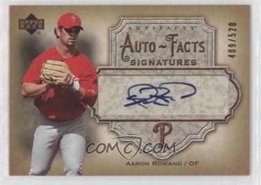 2006 Upper Deck Artifacts - Auto-Facts #AF-AR - Aaron Rowand /520