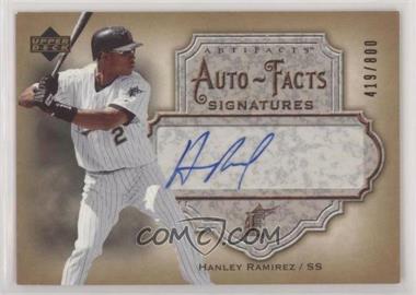 2006 Upper Deck Artifacts - Auto-Facts #AF-HR - Hanley Ramirez /800 [EX to NM]