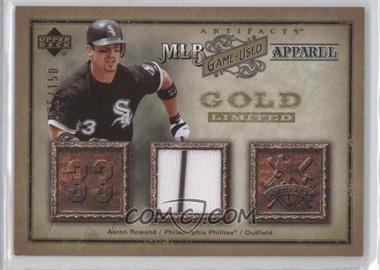 2006 Upper Deck Artifacts - MLB Apparel - Gold #MLB-AR - Aaron Rowand /150