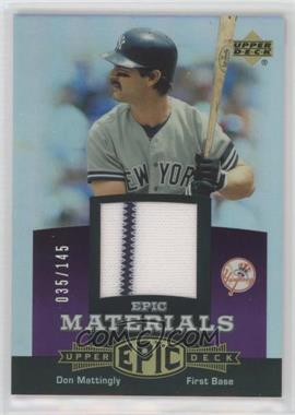 2006 Upper Deck Epic - Materials - Dark Purple #EM-DM2 - Don Mattingly /145