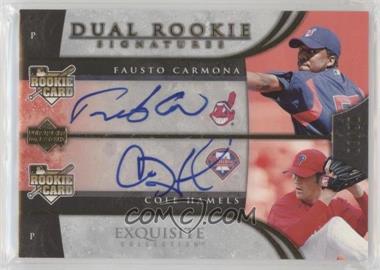 2006 Upper Deck Exquisite Collection - [Base] - Gold #23 - Dual Rookie Signatures - Fausto Carmona, Cole Hamels /30