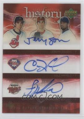 2006 Upper Deck Future Stars - Clear Path to History Triple Signatures #CPH-SHL - Cole Hamels, Francisco Liriano, Jeremy Sowers