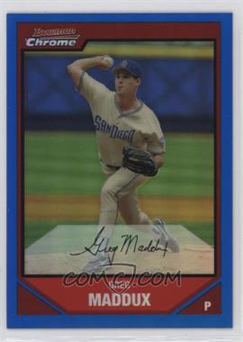 2007 Bowman Chrome - [Base] - Blue Refractor #122 - Greg Maddux /150