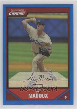 2007 Bowman Chrome - [Base] - Blue Refractor #122 - Greg Maddux /150