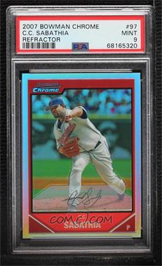 2007 Bowman Chrome - [Base] - Refractor #97 - CC Sabathia [PSA 9 MINT]