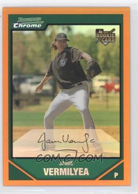 2007 Bowman Draft Picks & Prospects - Chrome - Orange Refractor #BDP8 - Jamie Vermilyea /25