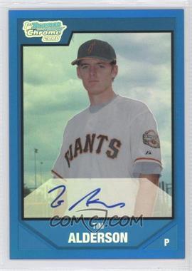 2007 Bowman Draft Picks & Prospects - Chrome Draft Picks - Blue Refractor #BDPP113 - Rookie Autograph - Tim Alderson /150