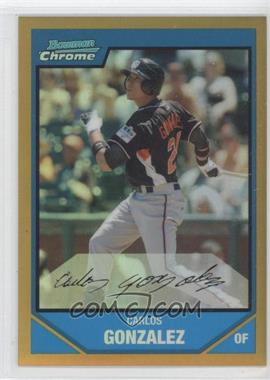 2007 Bowman Draft Picks & Prospects - Chrome Draft Picks - Gold Refractor #BDPP108 - Prospects - Carlos Gonzalez /50 [Noted]