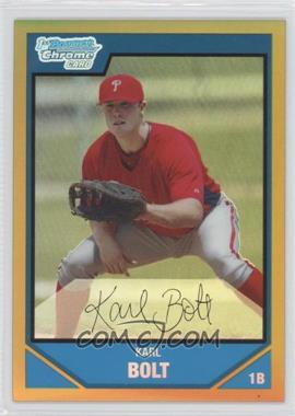 2007 Bowman Draft Picks & Prospects - Chrome Draft Picks - Gold Refractor #BDPP2 - Karl Bolt /50
