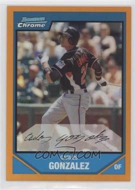 2007 Bowman Draft Picks & Prospects - Chrome Draft Picks - Orange Refractor #BDPP108 - Prospects - Carlos Gonzalez /25