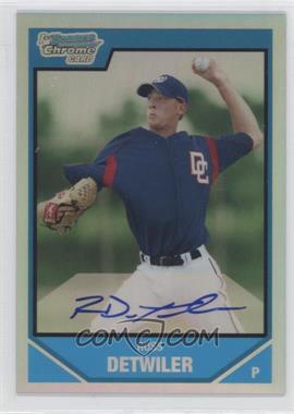 2007 Bowman Draft Picks & Prospects - Chrome Draft Picks - Refractor #BDPP112 - Rookie Autograph - Ross Detwiler /500