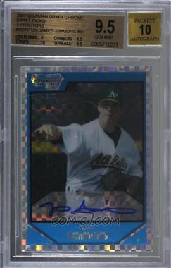 2007 Bowman Draft Picks & Prospects - Chrome Draft Picks - X-Fractor #BDPP124 - Rookie Autograph - James Simmons /225 [BGS 9.5 GEM MINT]