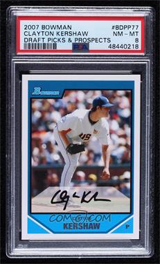 2007 Bowman Draft Picks & Prospects - Prospects #BDPP77 - Futures Game - Clayton Kershaw [PSA 8 NM‑MT]