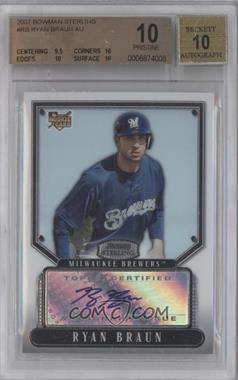 2007 Bowman Sterling - [Base] #BS-RB.2 - Ryan Braun [BGS 10 PRISTINE]