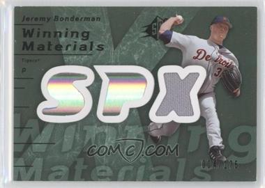 2007 SPx - Winning Materials - Green #WM-BO - Jeremy Bonderman /175