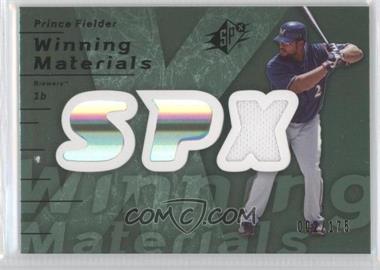 2007 SPx - Winning Materials - Green #WM-PF - Prince Fielder /175