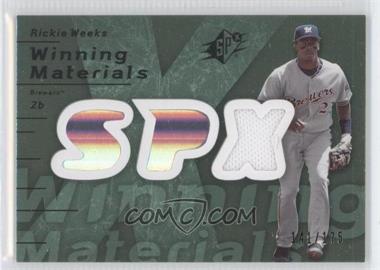 2007 SPx - Winning Materials - Green #WM-RW - Rickie Weeks /175