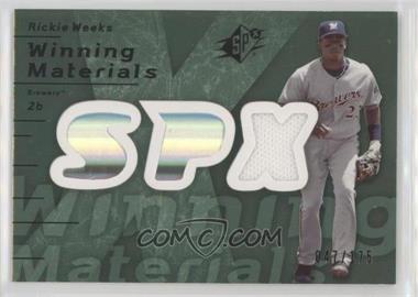 2007 SPx - Winning Materials - Green #WM-RW - Rickie Weeks /175