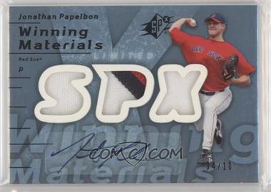 2007 SPx - Winning Materials - Triple Platinum Autographs #WM-PA - Jonathan Papelbon /10