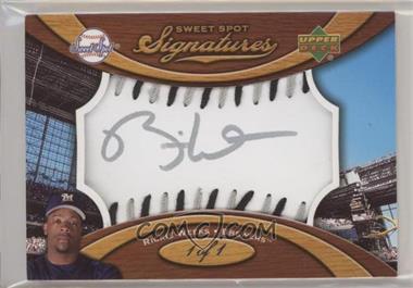 2007 Sweet Spot - Signatures Ball - Black & Silver Stitching Silver Ink #SS-RW - Rickie Weeks /1