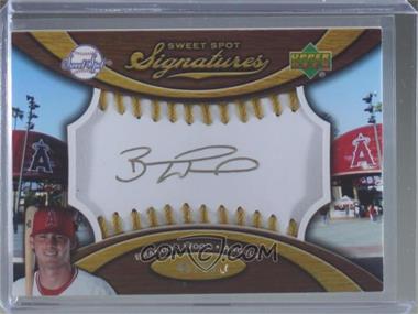 2007 Sweet Spot - Signatures Ball - Gold Stitching Gold Ink #SS-BW - Brandon Wood /99 [EX to NM]