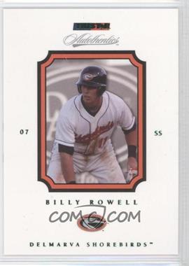 2007 TRISTAR Autothentics - [Base] - Green #71 - Billy Rowell /250