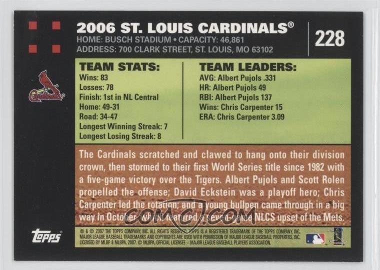 2007 Topps - [Base] #228 - St. Louis Cardinals Team