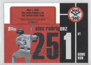 2007 Topps - Multi-Product Insert Road to 500 Alex Rodriguez #ARHR251 - Alex Rodriguez