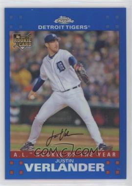 2007 Topps Chrome - [Base] - Blue Refractor #254 - Justin Verlander